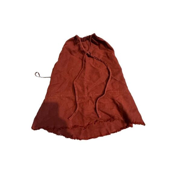 Zara Women Frayed Linen Halter Top shirt M Medium Red 4043/265 NWT - Picture 2 of 8